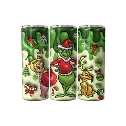 20oz Stainless Steel Tumbler | Grinchmas Tumbler with straw |  Grinch | Christmas