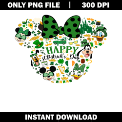 patricday happy girl png, Minnie head png, disney vacation png, logo design png, digital file png, Instant download