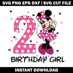 2nd birthday girl svg, minnie mouse svg, Disney svg, logo shirt svg, digital file svg, Instant download.