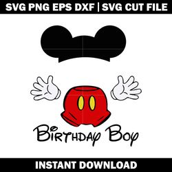 birthday boy svg, mickey mouse head svg, Disney svg, logo shirt svg, digital file svg, Instant download.