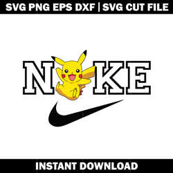 Pokemon Nike Logo svg, pikachu svg, logo nike svg, logo design svg, digital file svg, Instant download.
