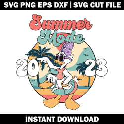 Retro Summer Mode Duck Svg, Summer Trip svg, Disney vacation svg, logo design svg, Digital file, Instant download.
