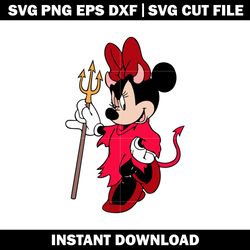 Minnie Mouse in Devil svg, Halloween svg, Disney halloween svg, logo shirt svg, digital file svg, Instant download.