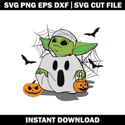 Halloween Baby Yoda Ghost svg, Halloween svg, Disney halloween svg, logo shirt svg, digital file svg, Instant download.