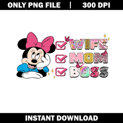 Wife Mom Boss svg, Mama Mouse svg, Disney vacation svg, logo shirt svg, digital file svg, Instant download.