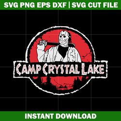 Camp Crystal Lake logo svg, Horror svg, Halloween svg, logo shirt svg, digital file svg, Instant download.
