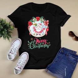 Vintage Pink Santa Claus Pink Merry Christmas T-ShirtUnisex T-shirt
