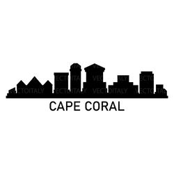 Cape coral skyline illustration in vector and available in SVG, PDF, Eps, Png, JPG and Ai format and available for insta