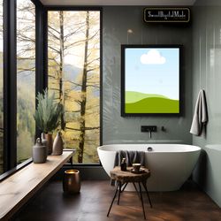 minimalist bathroom frame mockup / canva frame mock up / minimalist stock photography / home interior mockup template