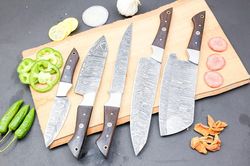 Handmade Damascus Steel Chef Knife set Kitchen home professional knife set
