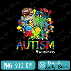 Autism Awareness Dinosaur T-Rex Kids Puzzle Kids Women Men Png, Autism Awareness Png