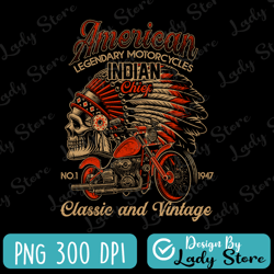 Retro Vintage American Motorcycle Indian for Old Biker Funny Best Dad Daddy Father's Day