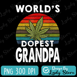 vintage world's dopest grandpa weed png, cannabis png, sublimate designs download