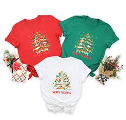 Merry Fishmas Shirt - Fisherman Christmas T-Shirt - Christmas Fish Tree Shirt - Fisher Family Christmas T-Shirt - Fisher