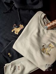 Embroidered Animal Couple Lovely Characters embroidered Sweatshirt, embroidered Hoodie, Personalized Couple Sweatshirt,