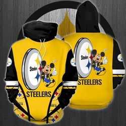 Steeler Mickey Mouse 3D Hoodie For Men For Women All Over Printed Hoodie