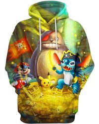Pirates Totoro Mickey Pikachu Stitch Pullover