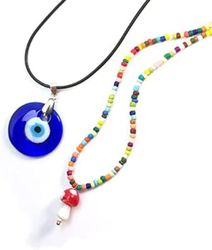 1-3 Pcs Blue Beads Evil Eyes Bracelet Hamsa Hand of Fatima Bracelet Glass Charm Evil Eye
