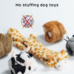 5 PCS Crinkle Dog Squeaky Toys, Durable Plush Dog Toys, No Stuffing Dog Toys for Small Medium Large Dogs