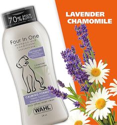 Wahl USA 4-in-1 Calming Pet Shampoo for Dogs – Cleans, Conditions, Detangles, & Moisturizes with Lavender Chamomile - Pe