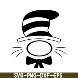 Cat in the black white hat Monogram SVG, Dr Seuss SVG, Cat in the Hat SVG DS105122302
