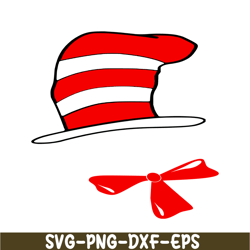 Hat and Bow SVG, Dr Seuss SVG, Cat In The Hat SVG DS105122320