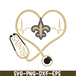 New Orleans Saints Heartbeat SVG PNG DXF EPS, Football Team SVG, NFL Lovers SVG