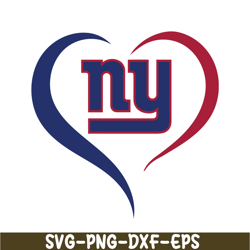 New York Giants Love Heart PNG DXF EPS, Football Team PNG, NFL Lovers PNG NFL230112312