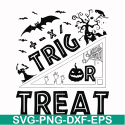 Trick or treat svg, halloween svg, png, dxf, eps digital file HLW1707204