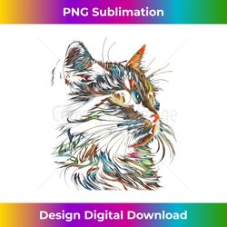 colorful cat cats lover graphic tees men women boys girls - sublimation-optimized png file - rapidly innovate your artistic vision