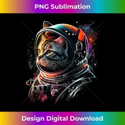 Astronaut Cat or Funny Space Cat on Galaxy Cat Lover - Sleek Sublimation PNG Download - Rapidly Innovate Your Artistic Vision