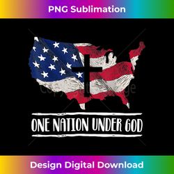 one nation under god jesus american flag cross 4th of - urban sublimation png design - infuse everyday with a celebratory spirit