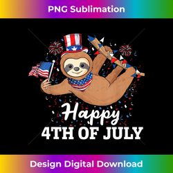 hanging sloth american flag hat fireworks usa 4th of july - innovative png sublimation design - spark your artistic genius