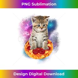 Funny Galaxy Cat in Space - Cat riding Pizza and Taco Lover Long Sleeve - Edgy Sublimation Digital File - Chic, Bold, and Uncompromising