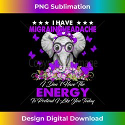 Elephant I Have Migraine Headache Awareness Gifts - Bohemian Sublimation Digital Download - Tailor-Made for Sublimation Craftsmanship