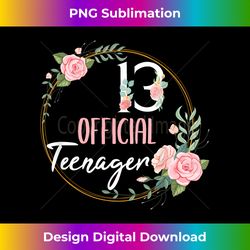 13th Birthday Girls 13 Years Teen Teenager Birthday Gift - Urban Sublimation PNG Design - Reimagine Your Sublimation Pieces