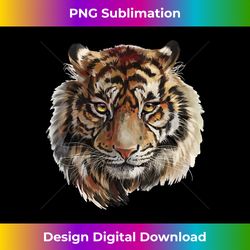 Lovely Tiger Hand Painted Portrait Long Sleeve - Sublimation-Optimized PNG File - Animate Your Creative Concepts