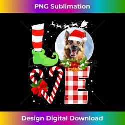 German shepherd Christmas Tree Lights Santa Dog Xmas Long Sleeve - Sleek Sublimation PNG Download - Reimagine Your Sublimation Pieces