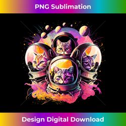 astronaut cat space cat galaxy kitten long sleeve - futuristic png sublimation file - chic, bold, and uncompromising