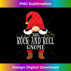 Womens Rock and roll Gnome Matching Christmas Family Pajama V-Neck - Deluxe PNG Sublimation Download - Craft with Boldness and Assurance