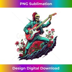 skeleton playing guitar rock and roll graphic band tees tank top - luxe sublimation png download - chic, bold, and uncompromising