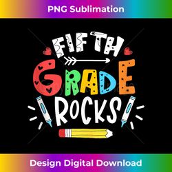 5th Grade Rocks Fifth Grade Teacher 5th Grade Teacher Tank Top - Artisanal Sublimation PNG File - Rapidly Innovate Your Artistic Vision