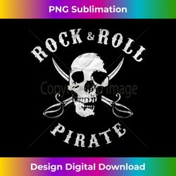 rock & roll pirate t-shirt - skull & crossed swords - sublimation-optimized png file - enhance your art with a dash of spice