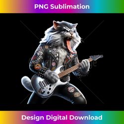 cat playing guitar rock and roll graphic band tee tank top - crafted sublimation digital download - channel your creative rebel