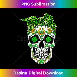 Womens Sugar Skull St Patricks Day Of The Dead Women Men Leprechaun V-Neck - Artisanal Sublimation PNG File - Craft with Boldness and Assurance