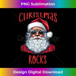 Santa Clause Wearing Sun Glasses Says Christmas Rocks Tank Top - Chic Sublimation Digital Download - Infuse Everyday with a Celebratory Spirit