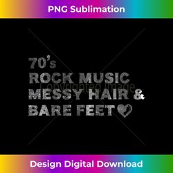 70s 1970's rock music messy hair bare feet t shirt - artisanal sublimation png file - crafted for sublimation excellence