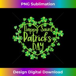 Cute Lucky Heart Shamrock Happy St Patricks Day Family Heart - Chic Sublimation Digital Download - Animate Your Creative Concepts