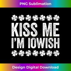 Womens Kiss Me I'm Iowish T- St Patrick's Day V-Neck - Urban Sublimation PNG Design - Pioneer New Aesthetic Frontiers