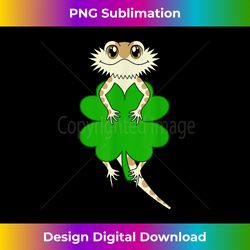 Cute Four Leaf Clover Cartoon Bearded Dragon St Patricks Day - Urban Sublimation PNG Design - Pioneer New Aesthetic Frontiers